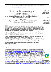Systematic Review of Social Media Marketing in Luxury Brands | Microeconomics | Trường Đại học Quốc tế, Đại học Quốc gia Thành phố Hồ Chí Minh