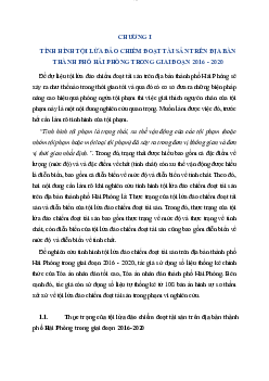 Chương I :Tình hình tội lừa đảo chiếm đoạt tài sản trên địa bàn thành phố hải phòng trong giai đoạn 2016 - 2020 học phần Xã hội học pháp luật