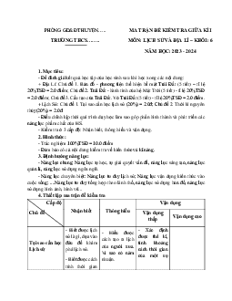 Đề thi giữa học kì 1 môn Lịch sử - Địa lí 6 năm 2023 - 2024 sách Chân trời sáng tạo | Đề 5