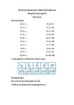 Giải Vở bài tập Toán lớp 3 Chân trời sáng tạo: Bảng nhân 8 (trang 65)