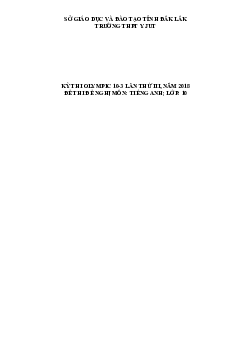 Đề thi (đề xuất) Olympic 10 tháng 3 lần thứ 3 môn Tiếng Anh năm 2019 môn Tiếng Anh 10 THPT Yjut