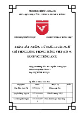 Tiểu luận cuối kỳ Môn Thực hành Văn bản Tiếng Việt Nhóm 3 | Đại học Văn Lang