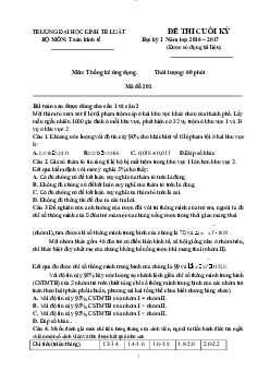 Đề thi môn thống kê ứng dụng