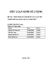 Phân tích sự ảnh hưởng của các yếu tố đến kết quả học tập của sinh viên | Môn Kinh tế lượng - Đại học Tài nguyên và Môi trường Hà Nội