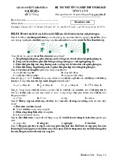 Đề thi thử tốt nghiệp THPT 2025 môn Vật lí Sở GD&ĐT Hải Dương