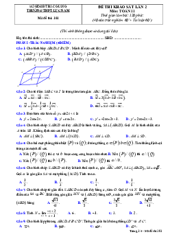 Đề khảo sát Toán 11 lần 2 năm 2022 – 2023 trường THPT Lục Nam – Bắc Giang