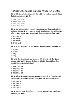 Đề cương ôn tập giữa kì 2 Toán 7 Chân trời sáng tạo