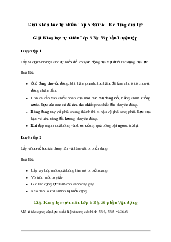 Giải KHTN 6 Bài 36: Tác dụng của lực - Chân trời sáng tạo