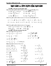 Bài tập đạo hàm - Chuyên đề Toán | Đại học Sư phạm Hà Nội