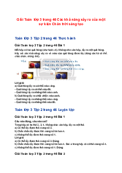 Giải Toán lớp 3 trang 46 Các khả năng xảy ra của một sự kiện Chân trời sáng tạo