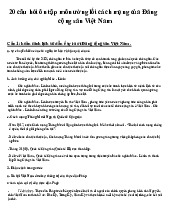 TOP 20 câu hỏi ôn tập Đường lối cách mạng | Trường đại học Nguyễn Tất Thành