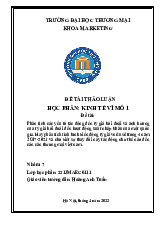 Phân Tích Tác Động Tỷ Giá Đến Xuất Nhập Khẩu VN 2017-2021 | Bài thảo luận kinh tế vĩ mô