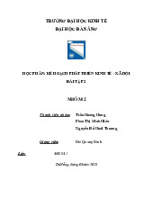 HỌC PHẦN: KẾ HOẠCH PHÁT TRIỂN KINH TẾ - XÃ HỘI - MÔN KINH TẾ VĨ MÔ - ĐẠI HỌC KINH TẾ - ĐẠI HỌC ĐÀ NẴNG