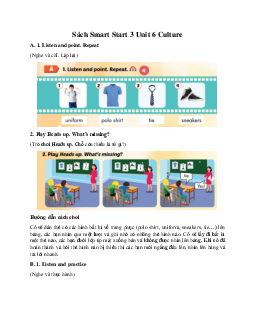 Giải BT Sách Smart Start 3 Unit 6 Clothes Culture