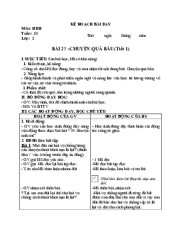 Giáo án buổi chiều môn Tiếng Việt 2 sách Kết nối tri thức với cuộc sống (Cả năm) | Tuần 33