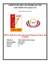 Phân Tích Môi Trường Hoạt Động Công Ty Vinamilk | Môn Quản trị học đại cương - Đại học Bách Khoa Hà Nội