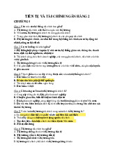 Đề cương môn Tài chính ngân hàng - Trường Đại học lao động -  xã hội