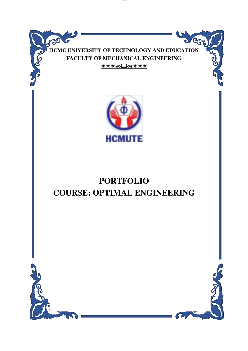 Bài tập Portfolio môn học Optimal Engineering nội dung bằng tiếng Anh