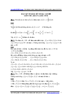 Bài tập về tính liên tục của hàm số (có đáp án)