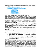 Các yếu tố môi trường trong KDQT và tác động đến doanh nghiệp