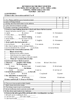 Đề cương ôn thi học kì 1 môn Tiếng Anh 6 sách Global Success | Bộ 2