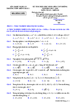 Đề thi chọn HSG Toán 10 năm 2023 – 2024 trường THPT Diễn Châu 2 – Nghệ An