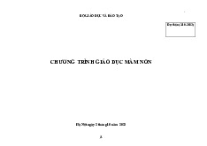 Dự thảo Chương trình môn Giáo dục mầm non | Đại học Thủ đô Hà Nội