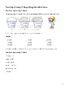 Toán lớp 4 Bài 22: Phép cộng các số có nhiều chữ số Kết nối tri thức