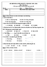 Đề kiểm tra cuối kỳ 1 năm học 2025-2026 | Toán 4