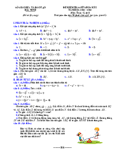 Đề kiểm tra giữa học kỳ 1 Toán 8 năm 2022 – 2023 sở GD&ĐT Bắc Ninh