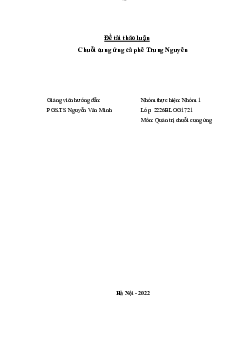 Bài thảo luận: “Chuỗi cung ứng cà phê Trung Nguyên” trường đại học thương mại