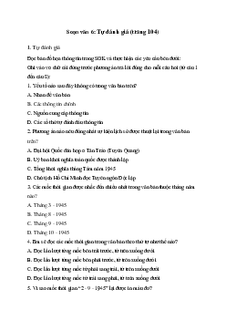 Soạn bài Tự đánh giá: Những mốc son của cuộc Tổng khởi nghĩa tháng Tám năm 1945 - Cánh Diều 6