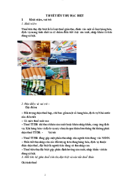 Lý thuyết về Thuế tiêu thụ đặc biệt