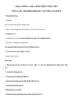 Tiếng Anh lớp 6 unit 4 Getting started