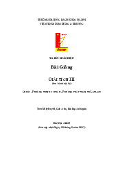 Bài giảng giải tích 3 | Trường đại học Bách Khoa Hà Nội