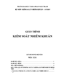 Giáo trình môn Kiểm sát nhiễm khuẩn