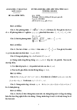 Đề học sinh giỏi tỉnh Toán THCS năm 2020 – 2021 sở GD&ĐT Kiên Giang