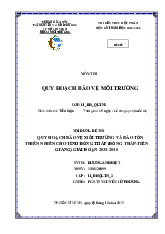 Tài liệu sưu tầm. Tiểu luận môn thi Quy hoạch và Bảo vệ môi trường