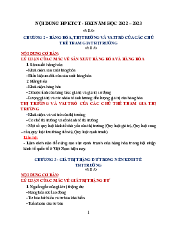 Giáo trình "Chương 2 – Hàng hóa, thị trường và vai trò của các chủ thể tham gia thị trường"