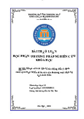 Khảo sát các yếu tố tác động đến ý định mua sắm trực tuyến trên các sàn thương mại điện tử của sinh viên | Bài thảo luận Phương pháp nghiên cứu khoa học