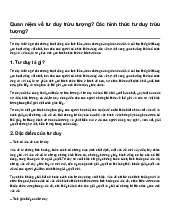 Quan niệm về tư duy trừu tượng? Các hình thức tư duy trừu tượng?