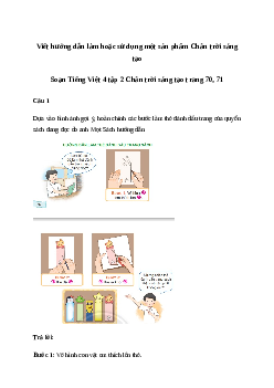Soạn bài Viết: Viết hướng dẫn làm hoặc sử dụng một sản phẩm - Tiếng Việt 4 Chân trời sáng tạo