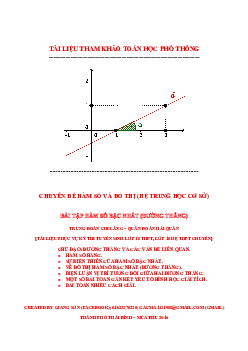 TOP 123 bài toán hàm số bậc nhất và đường thẳng – Lương Tuấn Đức