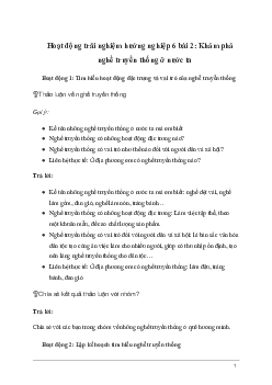 Giải Hoạt động trải nghiệm 6: Khám phá nghề truyền thống ở nước ta | Kết nối tri thức