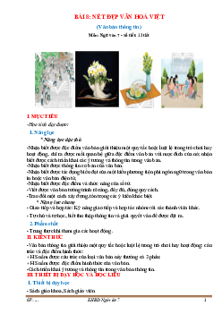 Giáo án Ngữ văn 7 Bài 8: Nét đẹp văn hoá Việt sách Chân trời sáng tạo