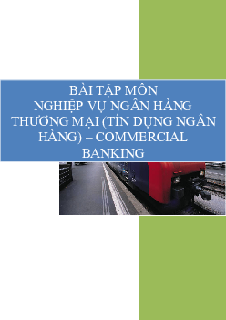 Ngân hàng bài tập môn Nghiệp vụ ngân hàng thương mại (Tín dụng ngân hàng) - Ecommercial Banking)