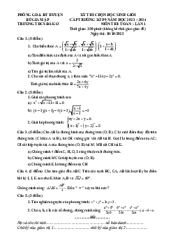 Đề thi HSG Toán 9 lần 1 năm 2023 – 2024 trường THCS Đắk Ơ – Bình Phước