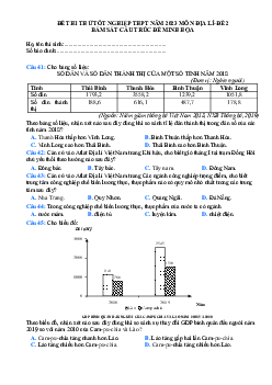 Đề thi thử THPT Quốc gia 2023 môn Địa Lý bám sát đề minh họa - Đề 3