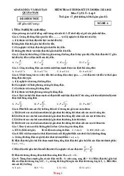 TOP 2 đề thi học kỳ I năm 2021-2022 môn vật lí 9 Sở GD Quảng Nam (có lời giải)