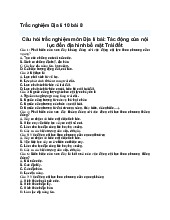 Trắc nghiệm Địa lí 10 bài 8